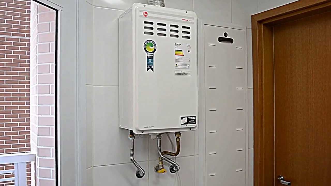 Aquecedor a gás digital instalado